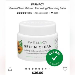 NWT Farmacy Cleansing Balm